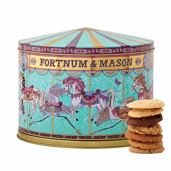 Large musical carousel biscuit tin