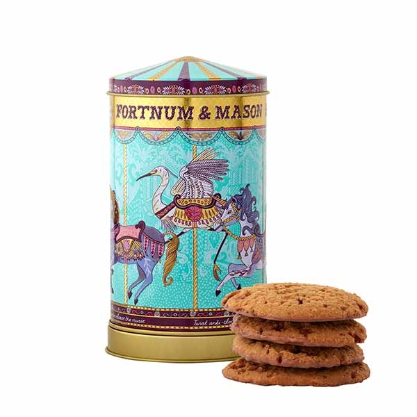 Small musical carousel biscuit tin
